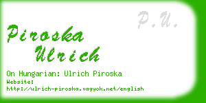 piroska ulrich business card